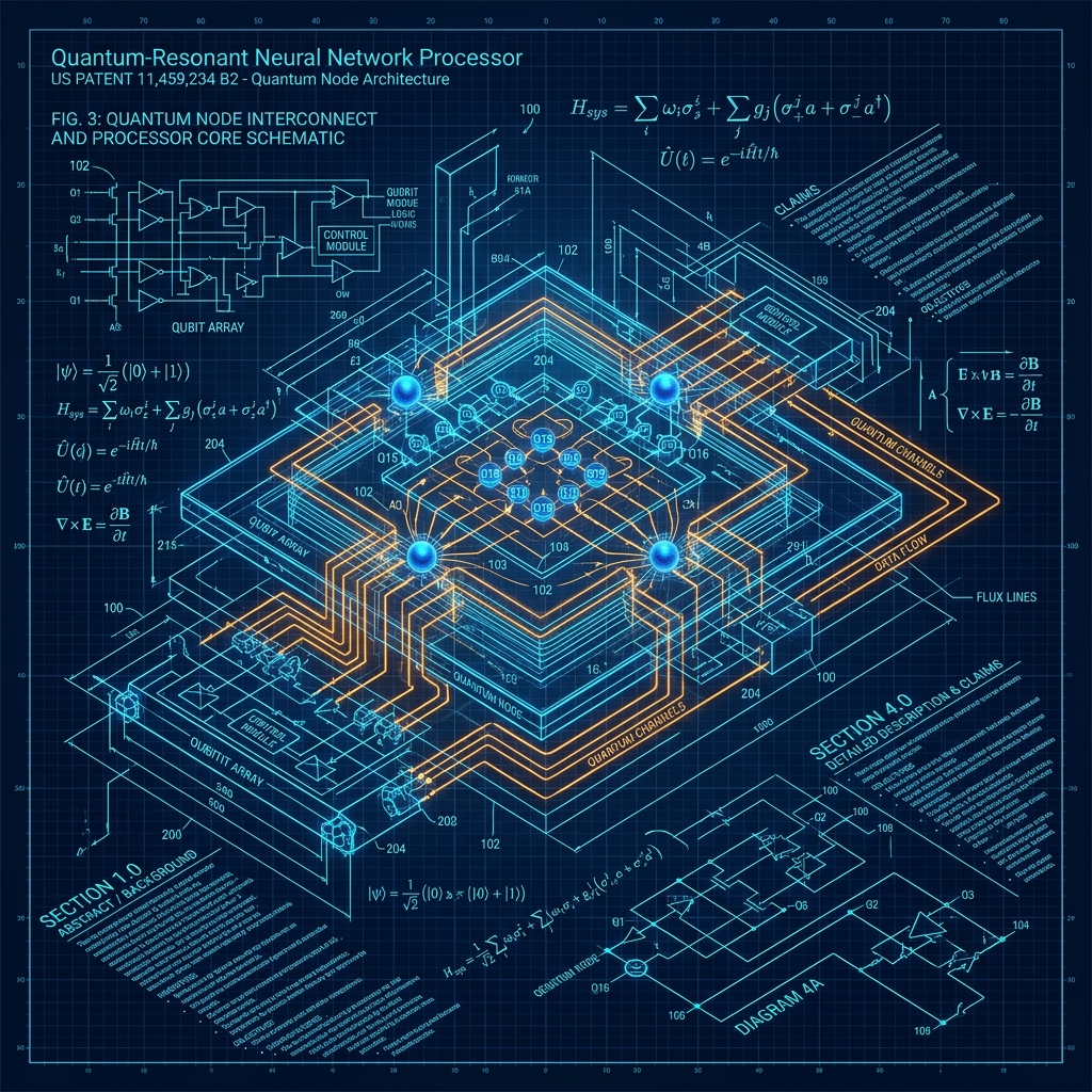 Schematic blueprint drafting with formulas and circuit connections